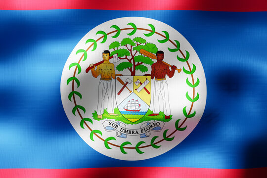 Belize - textile flag - 3d illustration