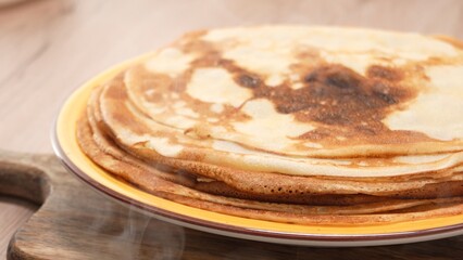 Stack of Pancakes. Food preparation.