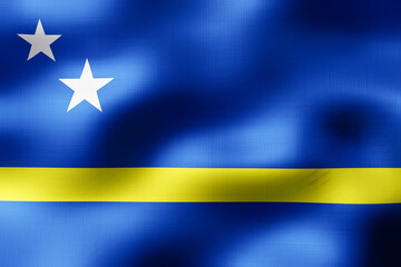 Curacao - textile flag - 3d illustration