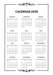Calendar Templates 2028