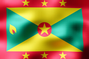 Grenada - textile flag - 3d illustration