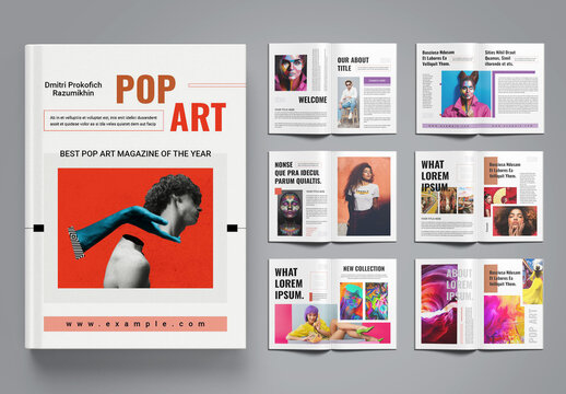Pop Art Magazine Template Design Template