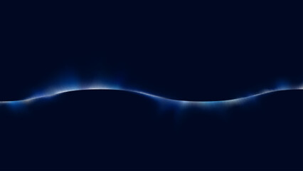 Abstract Wavy Blue Glow Background. Vector Illustration. - 675295750