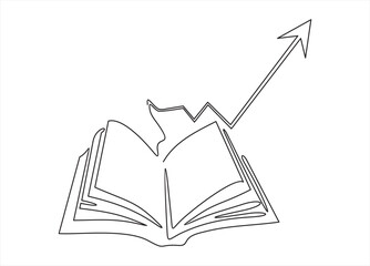 Illustration of graph on book