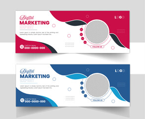Colorful Business Unique Facebook Cover Design. Creative Template and Modern Design