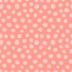 Pink seamless pattern with hand drawn spots