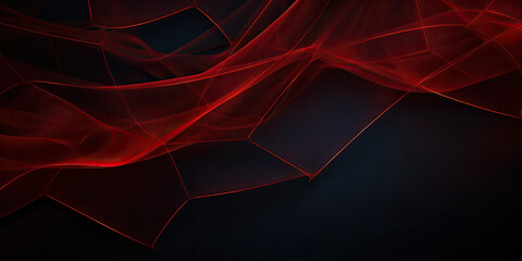 Abstract red net grid texture on black background - obrazy, fototapety, plakaty