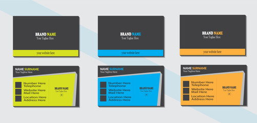 Double sided business card design. Modern business card design.
