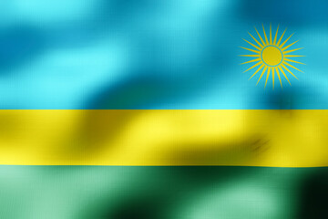 Rwanda - textile flag - 3d illustration
