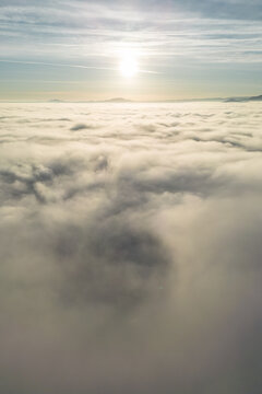 White thick and soft clouds floating