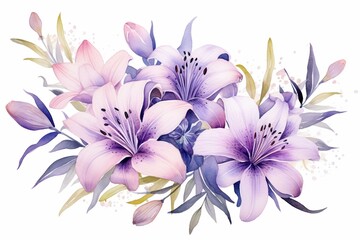 Obraz na płótnie Canvas Flower artwork in watercolor style, perfect for weddings, invitations, decor, and prints. Generative AI