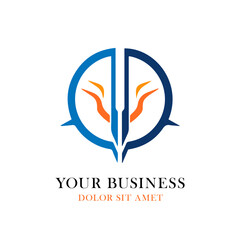 Fototapeta premium abstract rune symbol tribal logo template for business
