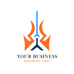 abstract rune symbol tribal logo template for business