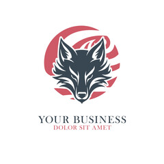 Fototapeta premium fox with abstract tribal logo template for business