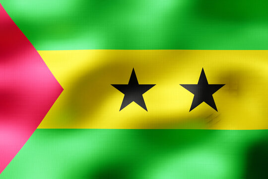 Sao Tome and Principe - textile flag - 3d illustration