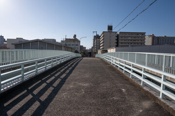 大阪、都市、風景、川、橋、秋	