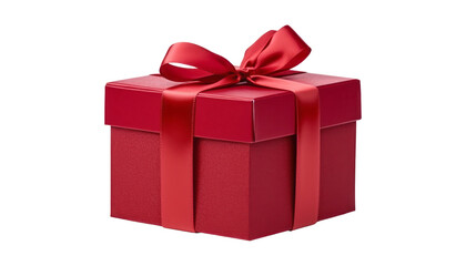 Obraz premium red gift box isolated on transparent background cutout