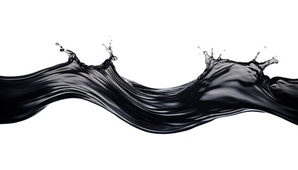 black splash isolated on transparent background cutout