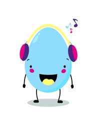 Obraz premium Egg in cartoon style. Music. Vector.