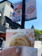 お餅を食べ歩きながら散策。神社の参道はいい匂いだらけです。