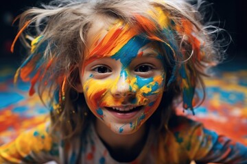 A Little girl covered in paint, Featured social image.
