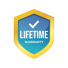 Gradient banner lifetime warranty. Lifetime Warranty label, sticker, seal, badge, icon, logo, signflat vector illustration
