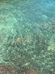 Clear turquoise water in the sea.
