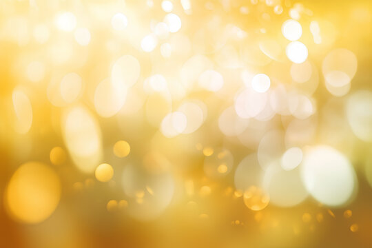 Yellow and golden background with light bokeh. AI generated.