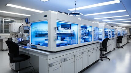 State-of-the-Art Laboratory with Advanced Scientific Equipment for Medical and Biotech Research - obrazy, fototapety, plakaty