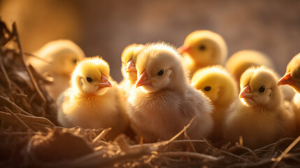 Little chicks at farm