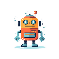 Fototapeta premium robot flat illustration