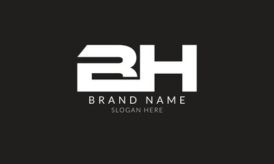 bh creative white letter logo design.