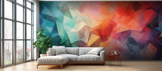 The colorful abstract artwork with an intricate pattern and textured background creates a stunning...