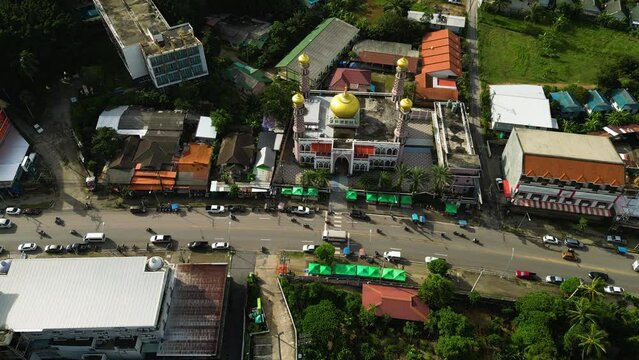 Ao Nang Mosque in Krabi island , Thailand. beautiful mosque with minaret in summer destination