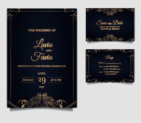 elegant wedding invitation cards set