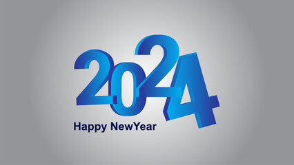 happy new year 2024 3D number