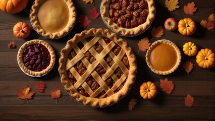 Obraz na płótnie Canvas Thanksgiving Autumn Pies