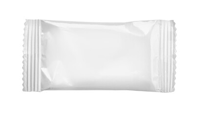 Top view of an empty plastic snack bag