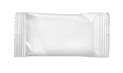 Top view of an empty plastic snack bag