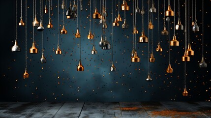 Elegant Vintage Hanging Lights in a Dark Moody Room with Flecks of Golden Ambiance