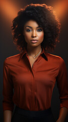 studio style photo of a pretty young black businesswoman volumetric lighting 