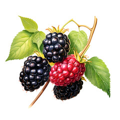 Boysenberry, Fruits, Watercolor illustrations