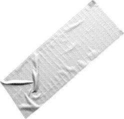 Adhesive tape rectangular with folds, isolated, from circle dot of different sizes on white background