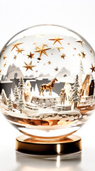 The shining star illuminates a nativity scene inside, captured in this image.