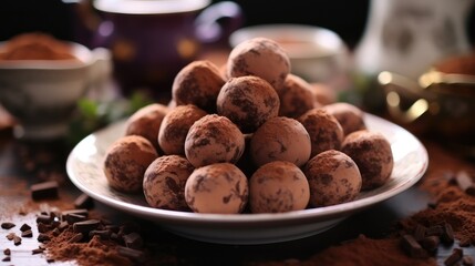 Tasty sweet chocolate truffles.