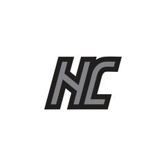 letter nl outline simple geometric logo vector