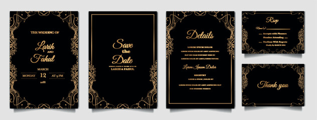 luxury wedding invitation cards set