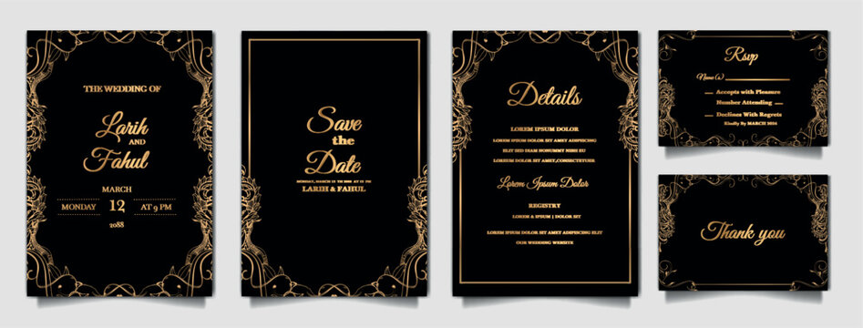 luxury wedding invitation cards set
