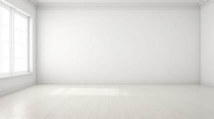 3d rendering of the empty living room with a natural light.