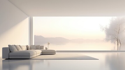 3D rendering of an upholstery sofa in living room. 